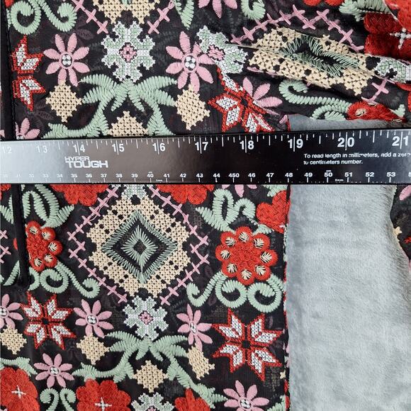 Womens Dress Small Tati Boho Chic Floral Embroidered Flare Festival Hippie Shift - Picture 4 of 7